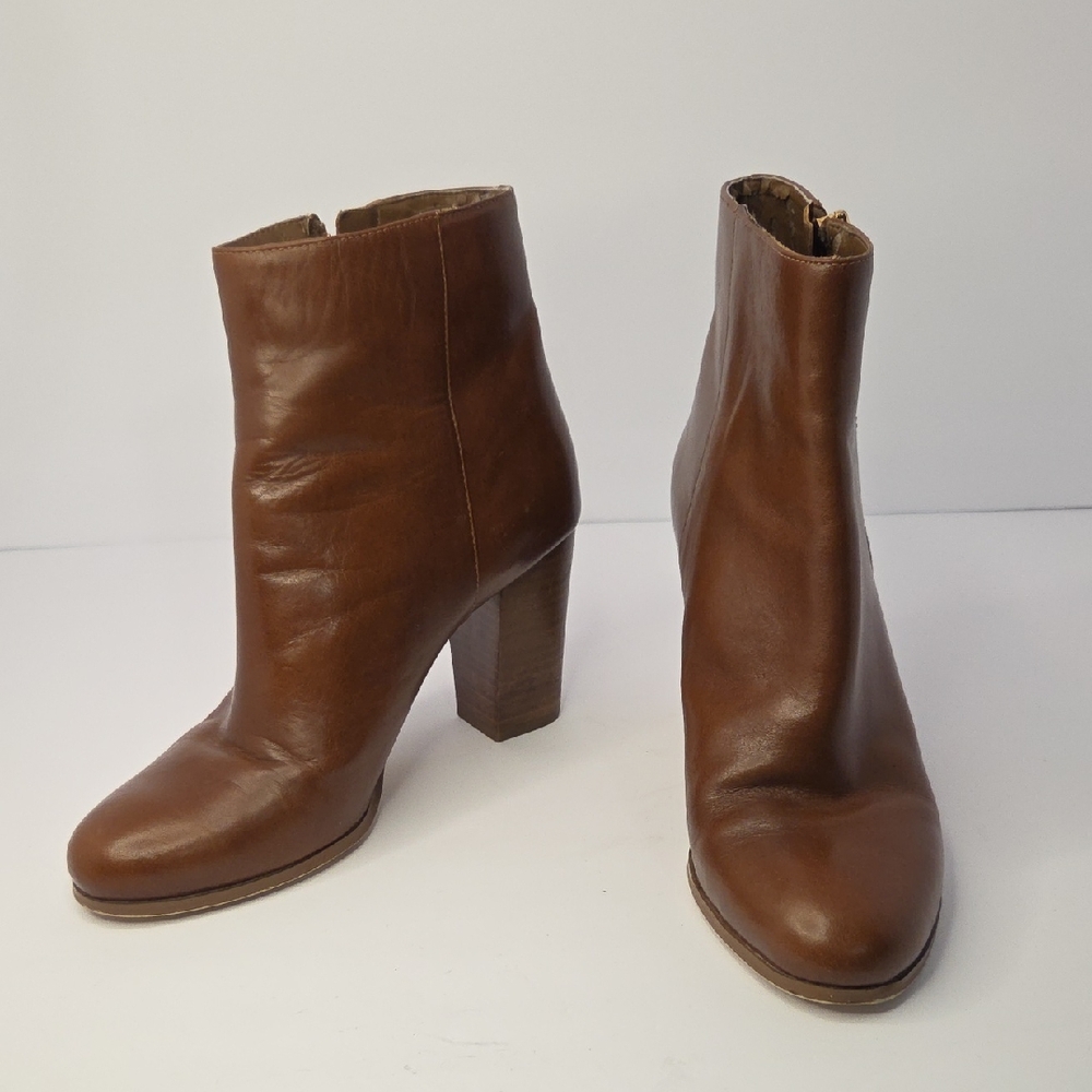 Michael Kors Frenchie Womens Leather Zip Up Ankle Booties Brown Size 7M